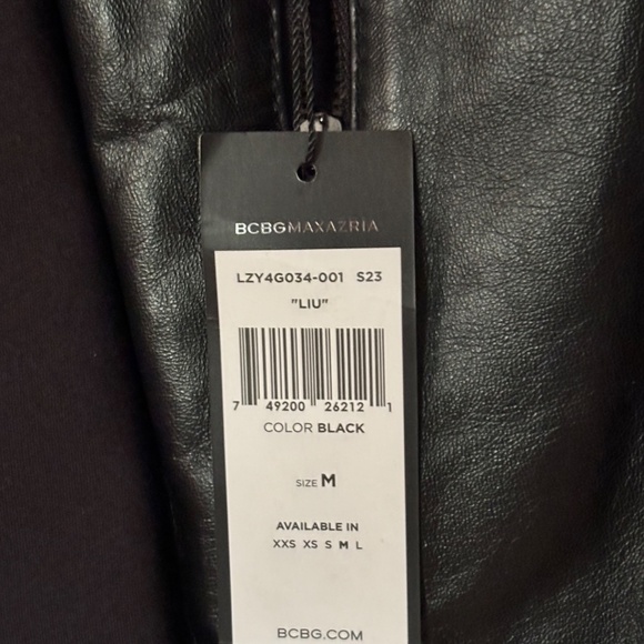 BCBG MAX AZRIA LIU Black Leather Vest 100% Lamb  Sz Medium - Picture 6 of 11